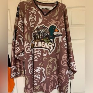 Knoxville Ice Bears “Puck Dynasty” game signed Ben Schoeneberger jersey. Size 54